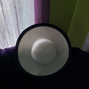 White Hat with Black Rim